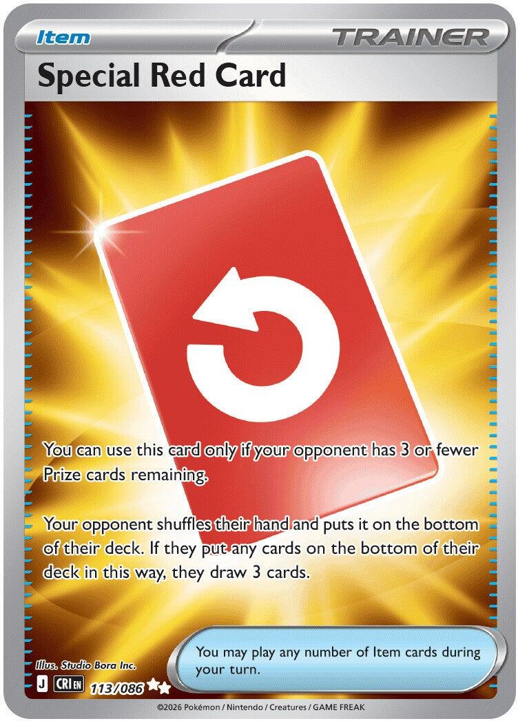Special Red Card (113/086) [Mega Evolution: Chaos Rising] | Exor Games Truro