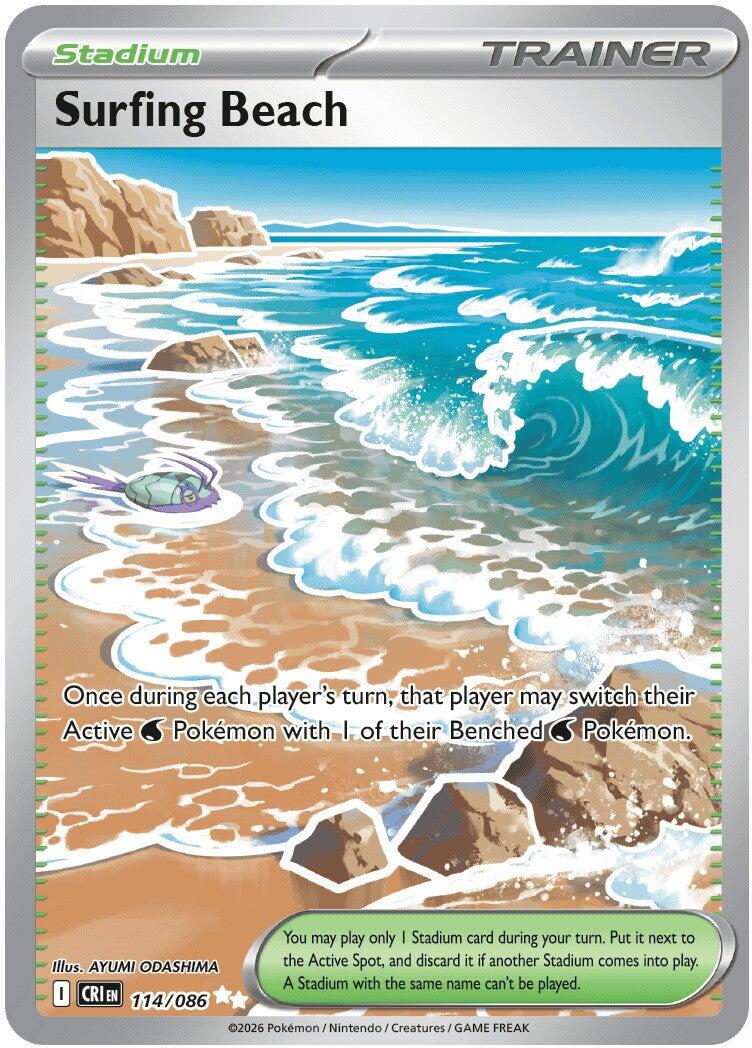 Surfing Beach (114/086) [Mega Evolution: Chaos Rising] | Exor Games Truro