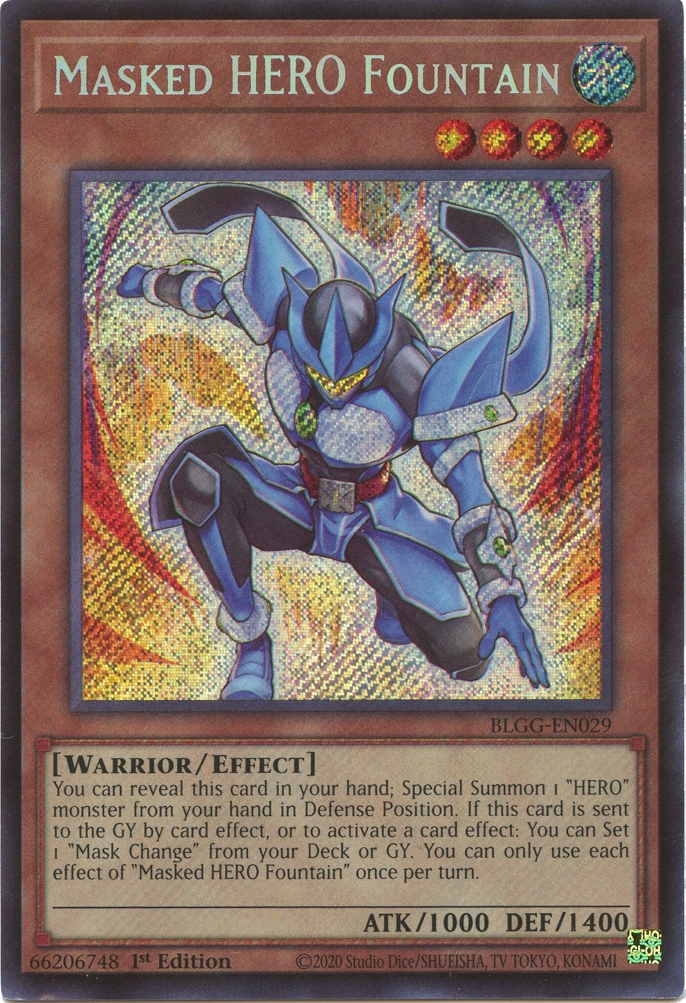 Masked HERO Fountain [BLGG-EN029] Secret Rare | Exor Games Truro