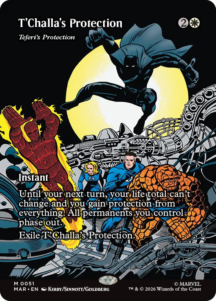 T'Challa's Protection - Teferi's Protection (Borderless) [Marvel Universe: Eternal-Legal] | Exor Games Truro