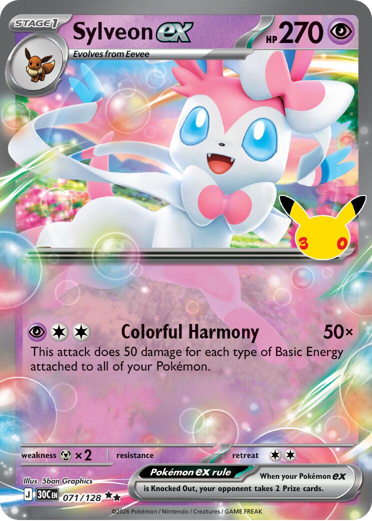 Sylveon ex (071/128) [Mega Evolution: 30th Celebration] | Exor Games Truro
