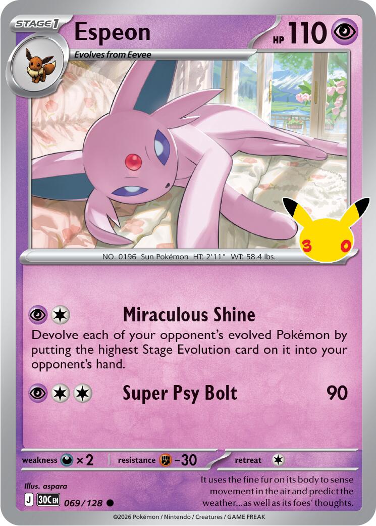 Espeon (069/128) [Mega Evolution: 30th Celebration] | Exor Games Truro