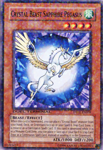 Crystal Beast Sapphire Pegasus [DT01-EN058] Common | Exor Games Truro