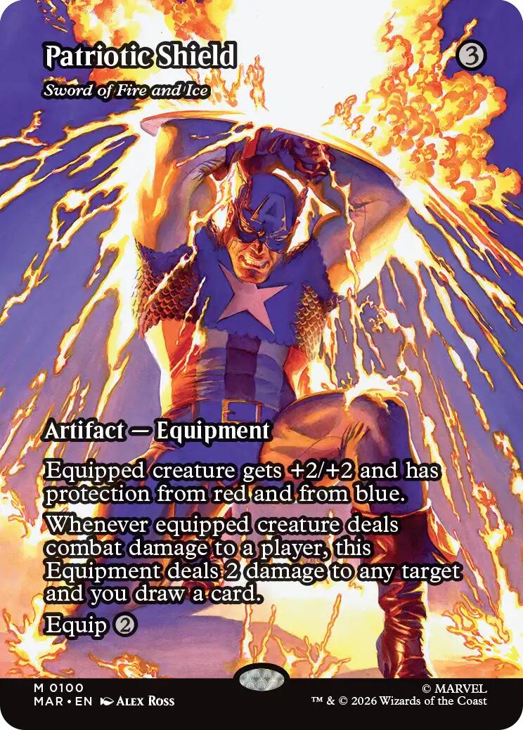 Patriotic Shield - Sword of Fire and Ice (Borderless) [Marvel Universe: Eternal-Legal] | Exor Games Truro