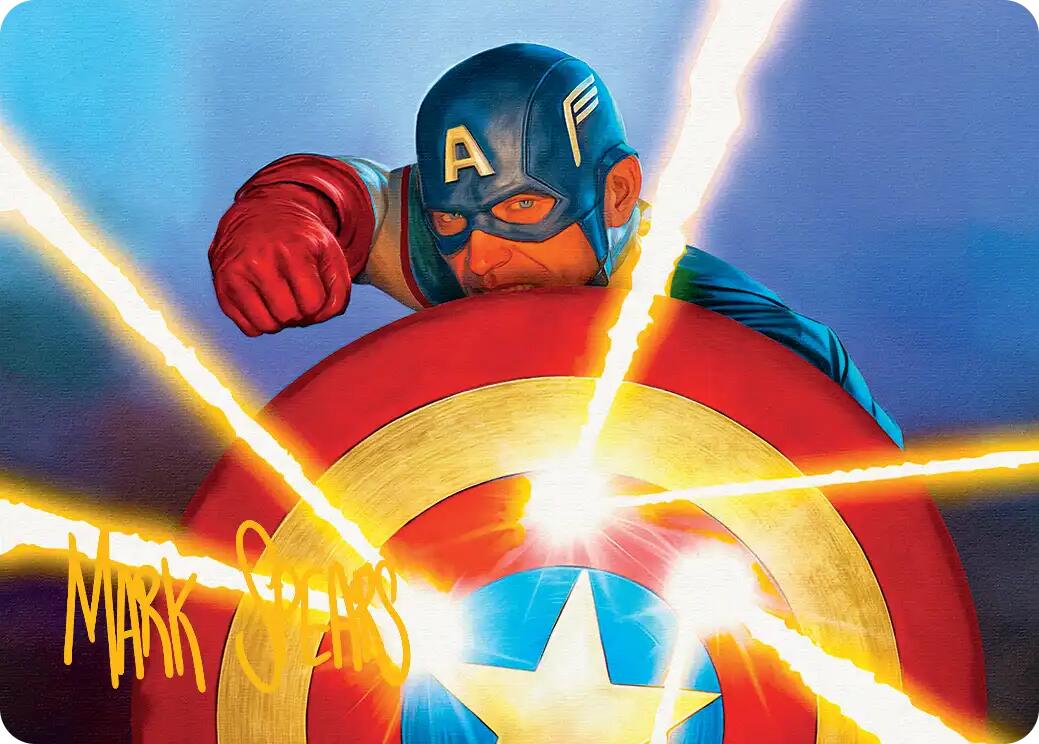 Captain's Defense Art Card (Gold-Stamped Signature) [Marvel Super Heroes Art Series] | Exor Games Truro