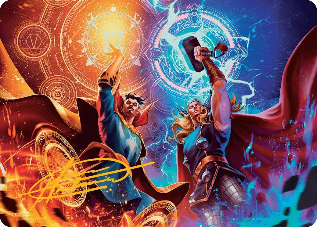 We Say Thee Nay! Art Card (Gold-Stamped Signature) [Marvel Super Heroes Art Series] | Exor Games Truro