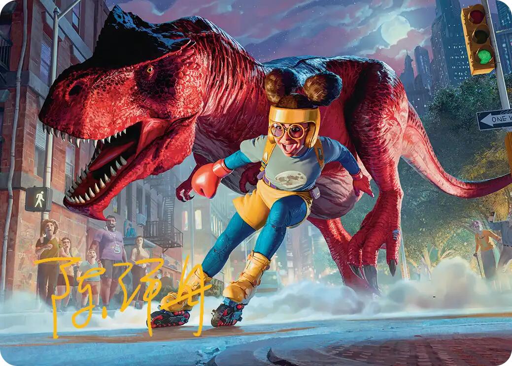 Moon Girl and Devil Dinosaur Art Card (Gold-Stamped Signature) [Marvel Super Heroes Art Series] | Exor Games Truro