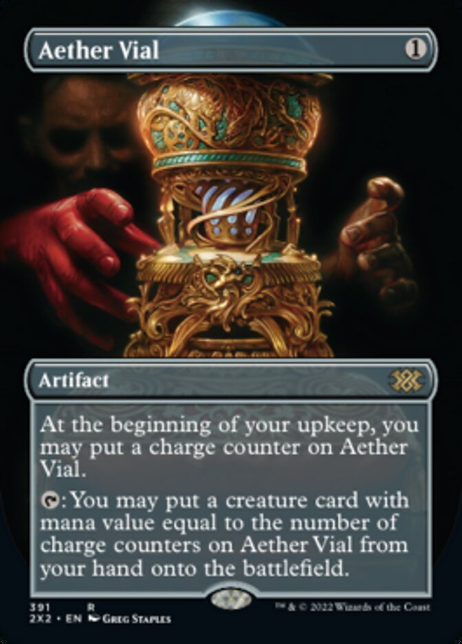 Aether Vial (Borderless Alternate Art) [Double Masters 2022] | Exor Games Truro