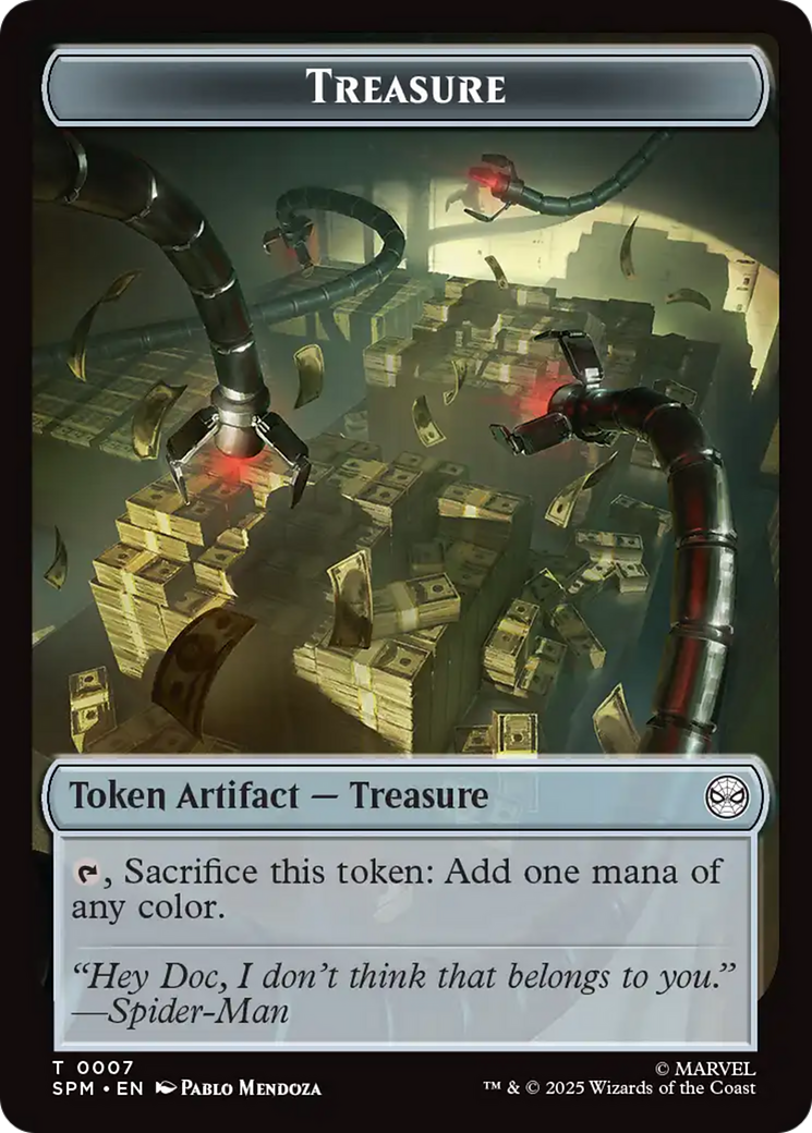 Spider // Treasure Double-Sided Token [Marvel's Spider-Man Tokens] | Exor Games Truro
