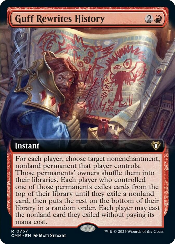 Guff Rewrites History (Extended Art) [Commander Masters] | Exor Games Truro