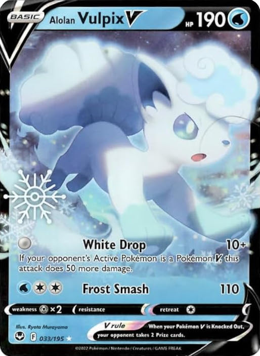 Alolan Vulpix V (033/195) (Holiday Calendar) [Sword & Shield: Silver Tempest] | Exor Games Truro