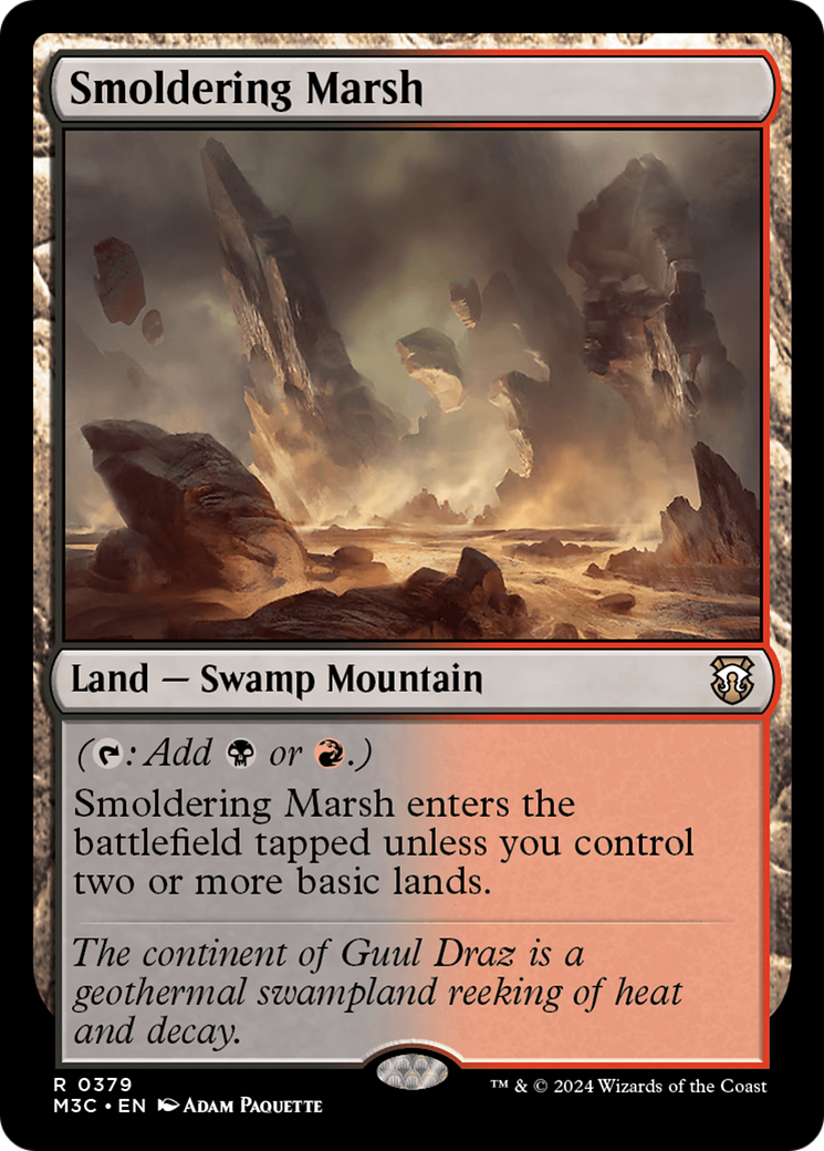 Smoldering Marsh (Ripple Foil) [Modern Horizons 3 Commander] | Exor Games Truro