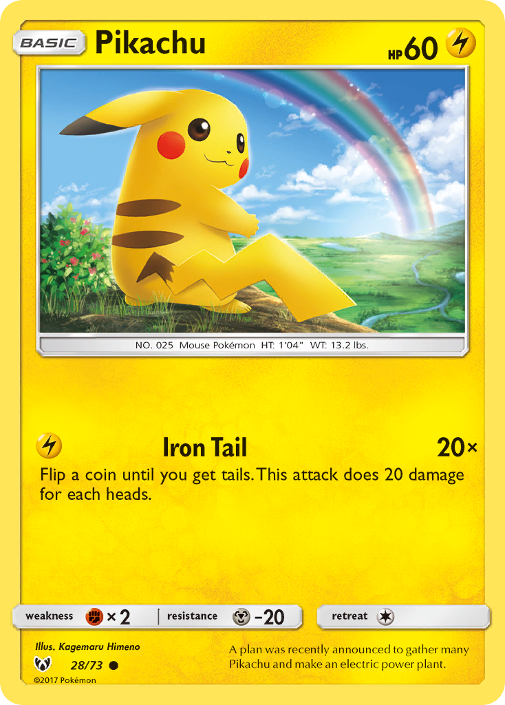 Pikachu (28/73) (Cosmos Holo) [Sun & Moon: Shining Legends] | Exor Games Truro