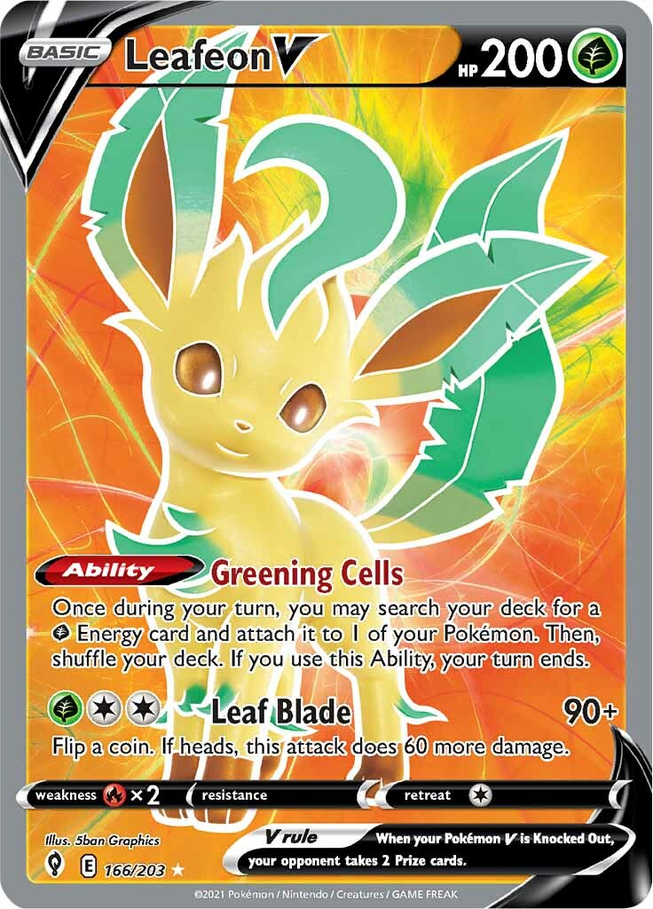 Leafeon V (166/203) [Sword & Shield: Evolving Skies] | Exor Games Truro