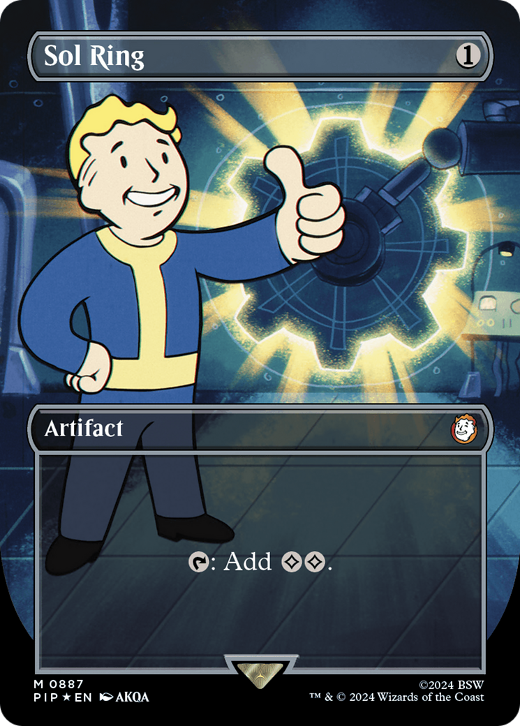 Sol Ring (Borderless) (Surge Foil) [Fallout] | Exor Games Truro