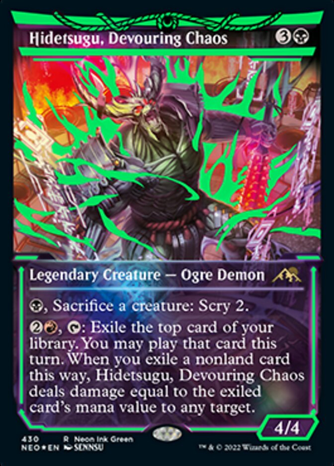 Hidetsugu, Devouring Chaos (Neon Ink Green) [Kamigawa: Neon Dynasty] | Exor Games Truro