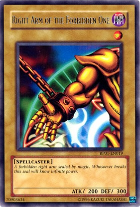 Right Arm of the Forbidden One [RP01-EN019] Rare | Exor Games Truro