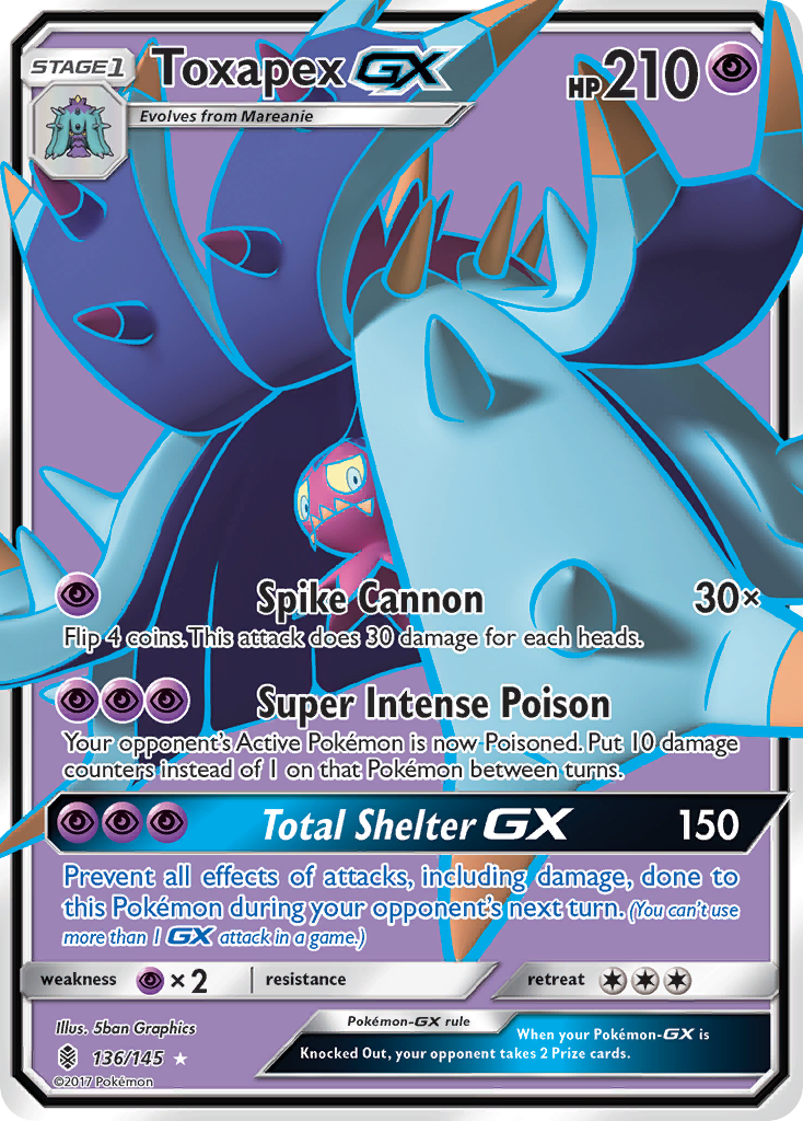 Toxapex GX (136/145) [Sun & Moon: Guardians Rising] | Exor Games Truro