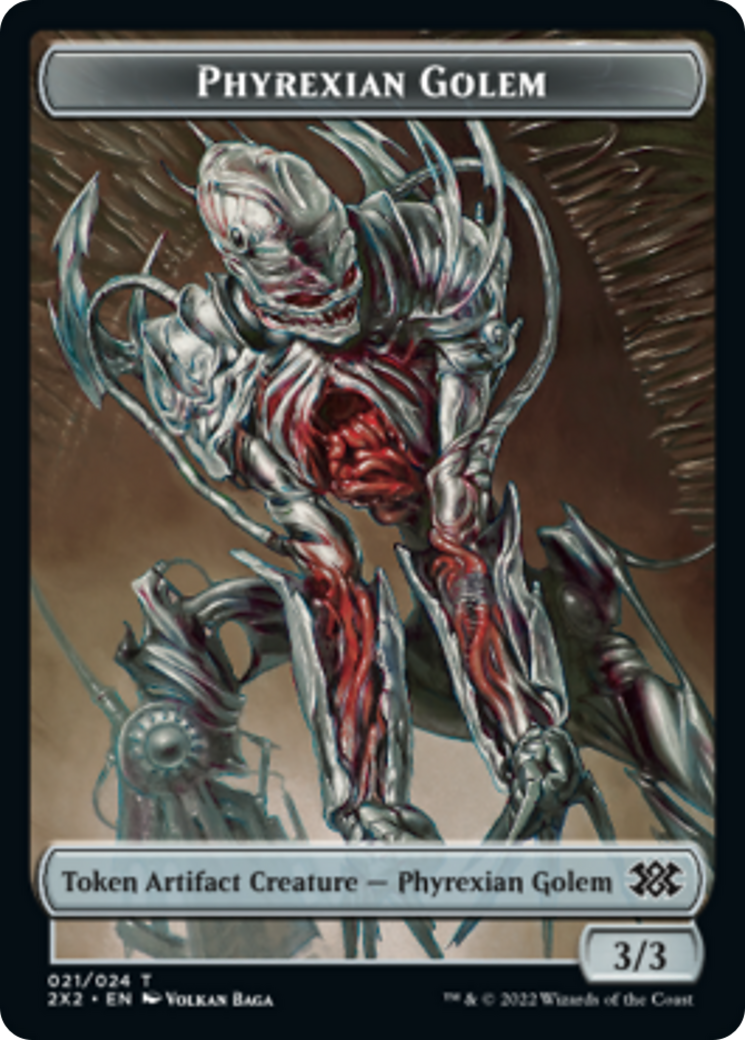 Zombie // Phyrexian Golem Double-Sided Token [Double Masters 2022 Tokens] | Exor Games Truro