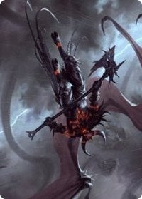 Burning-Rune Demon Art Card [Kaldheim Art Series] | Exor Games Truro