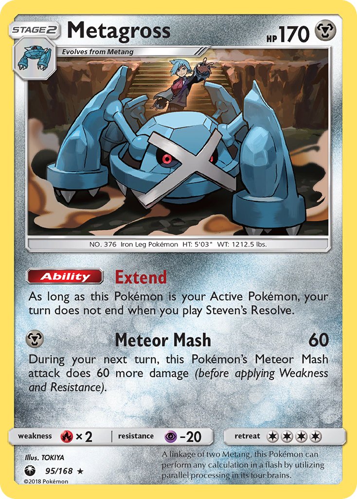 Metagross (95/168) (Prerelease Kit Exclusive) (Theme Deck Exclusive) [Sun & Moon: Celestial Storm] | Exor Games Truro