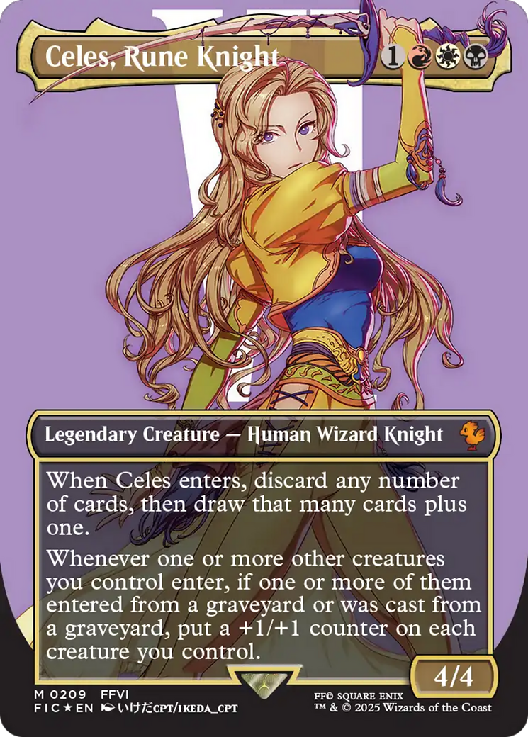 Celes, Rune Knight (Borderless) (Surge Foil) [FINAL FANTASY Commander] | Exor Games Truro