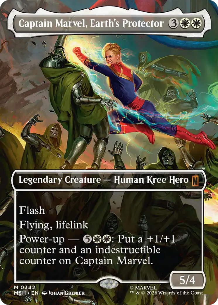 Captain Marvel, Earth's Protector (Borderless) (0342) [Marvel Super Heroes] | Exor Games Truro