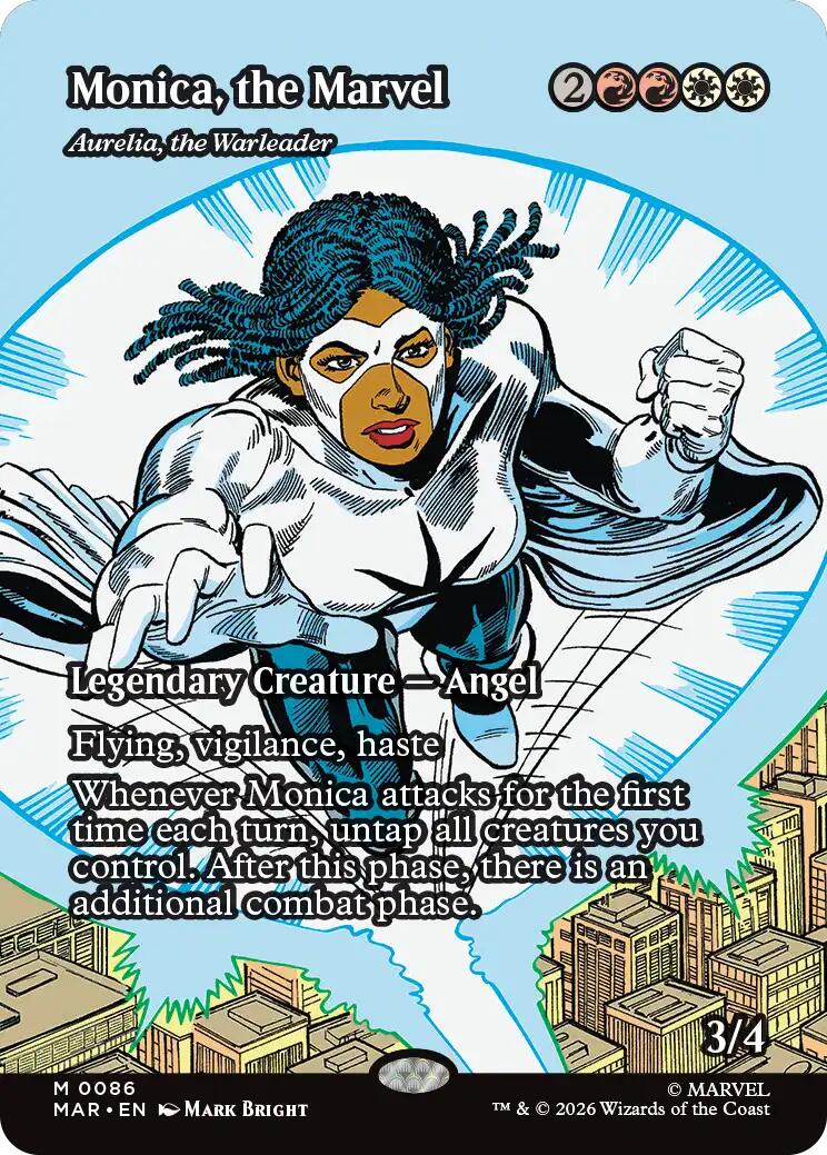 Monica, the Marvel - Aurelia, the Warleader (Borderless) [Marvel Universe: Eternal-Legal] | Exor Games Truro