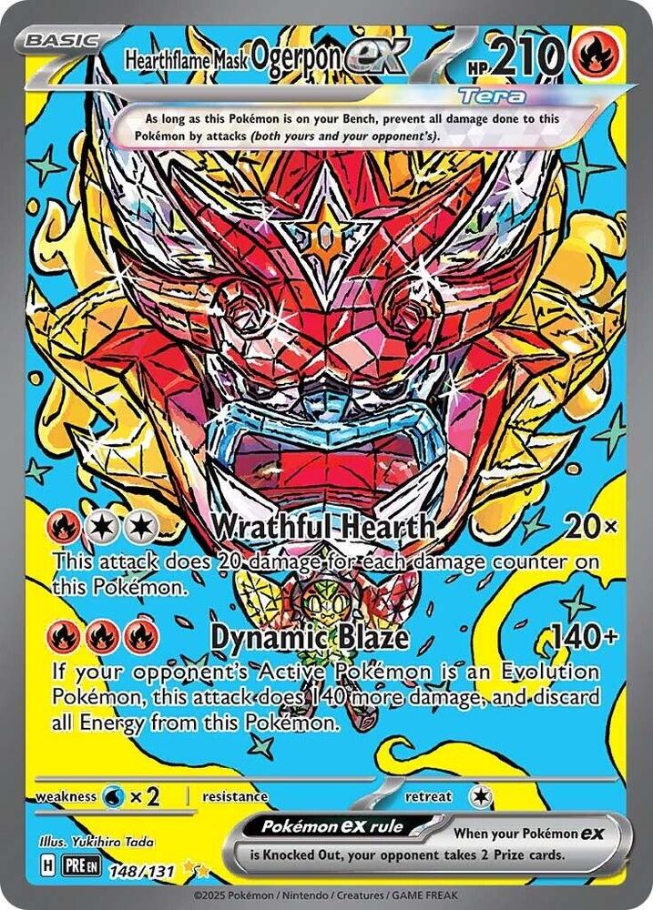 Hearthflame Mask Ogerpon ex (148/131) [Scarlet & Violet: Prismatic Evolutions] | Exor Games Truro