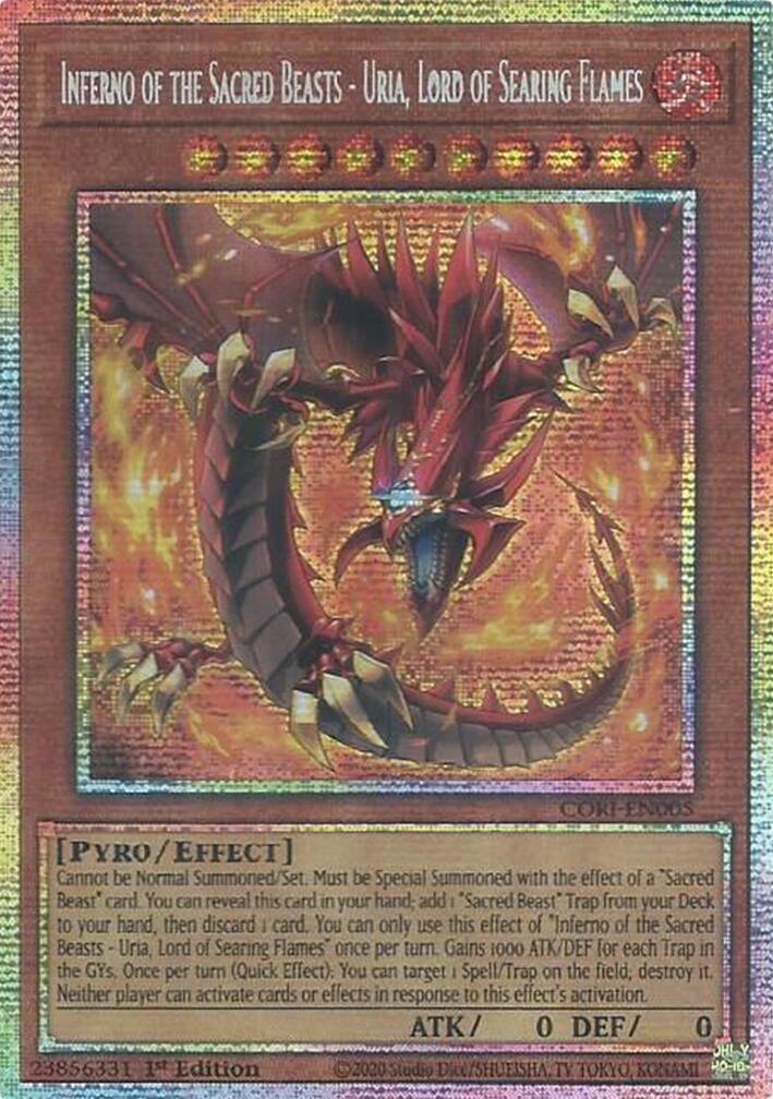 Inferno of the Sacred Beasts - Uria, Lord of Searing Flames (Starlight Rare) [CORI-EN005] Starlight Rare | Exor Games Truro