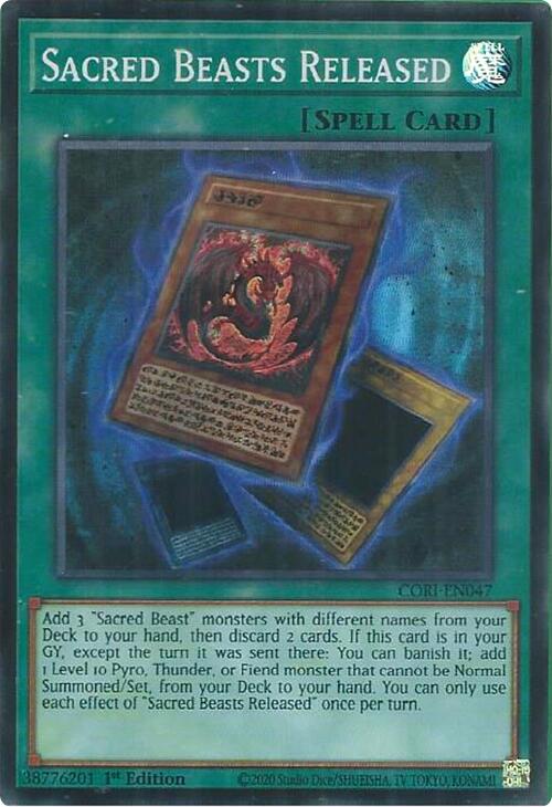 Sacred Beasts Released [CORI-EN047] Super Rare | Exor Games Truro