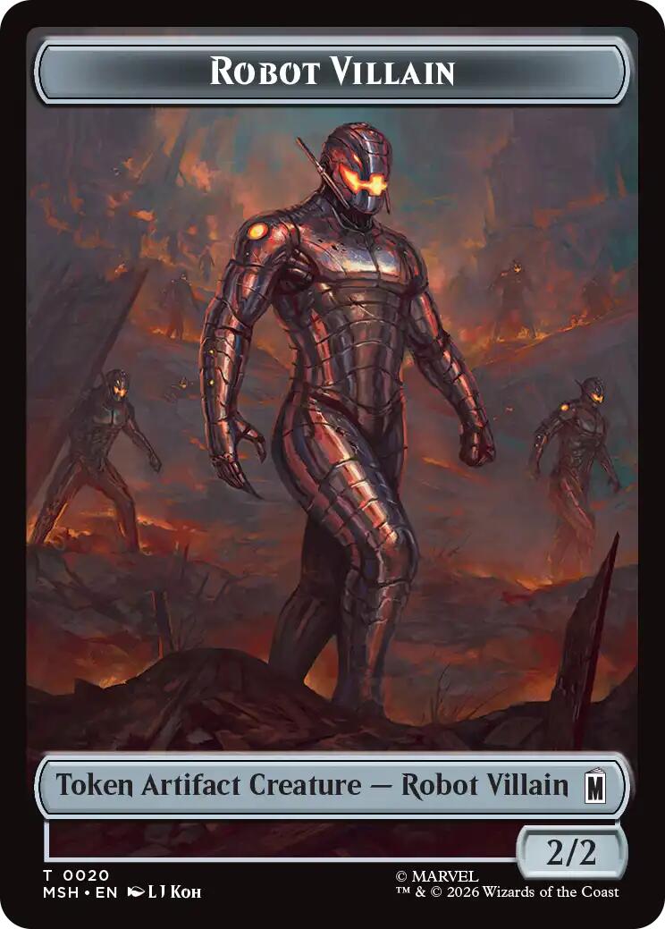 Hero // Robot Villain Double-Sided Token [Marvel Super Heroes Tokens] | Exor Games Truro