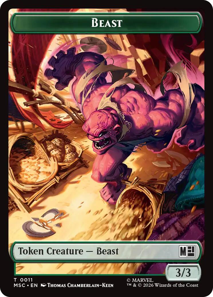 Beast // Vibranium Double-Sided Token [Marvel Super Heroes Commander Tokens] | Exor Games Truro
