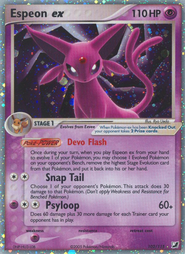 Espeon ex (102/115) [EX: Unseen Forces] | Exor Games Truro