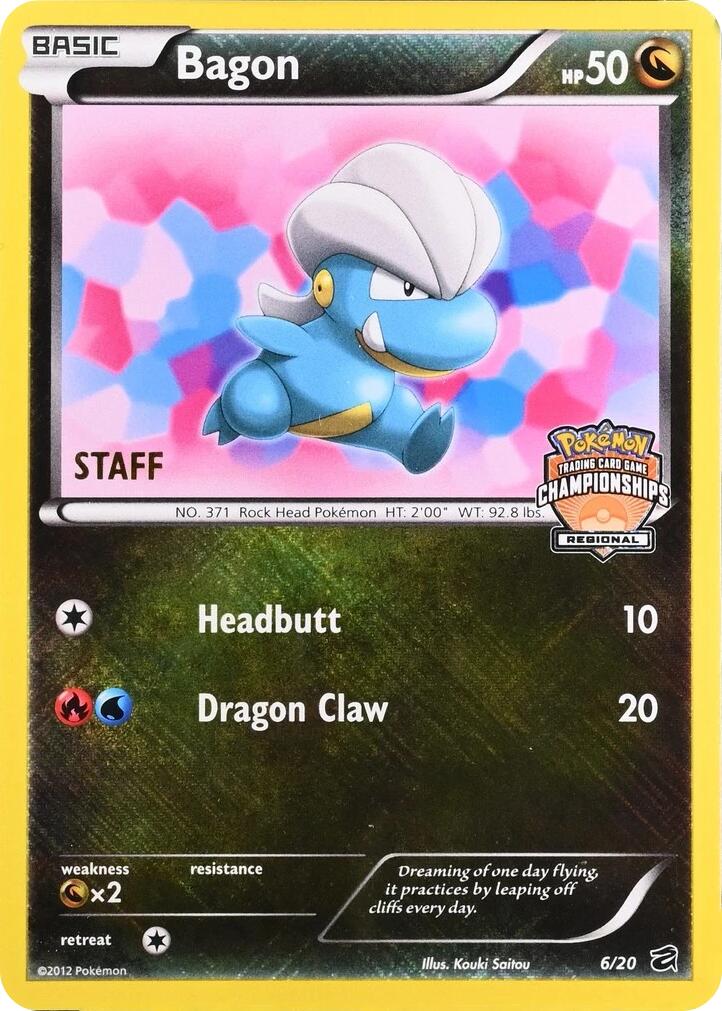 Bagon (006/020) - 6/20 (Regional Championships) [Staff] [League & Championship Cards] | Exor Games Truro