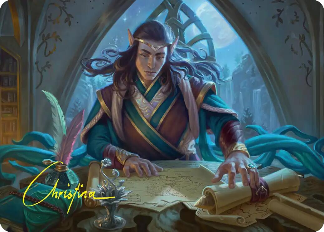 Elrond, Moon-Reader Art Card (Gold-Stamped Signature) [The Hobbit Art Series] | Exor Games Truro
