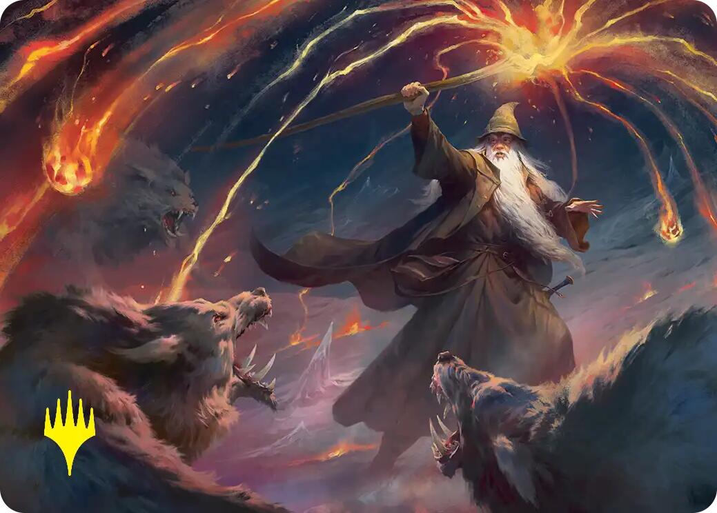 Gandalf, Shadow's Foe Art Card (Gold-Stamped) [The Hobbit Art Series] | Exor Games Truro