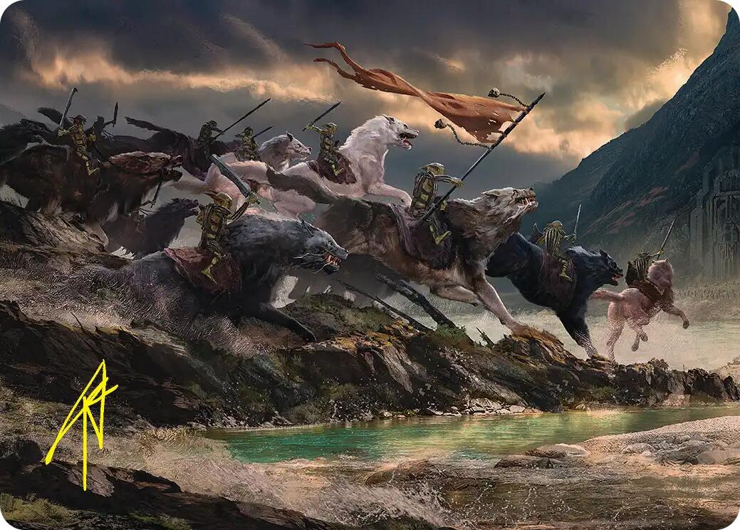 Tide of Fury and Disorder Art Card (Gold-Stamped Signature) [The Hobbit Art Series] | Exor Games Truro