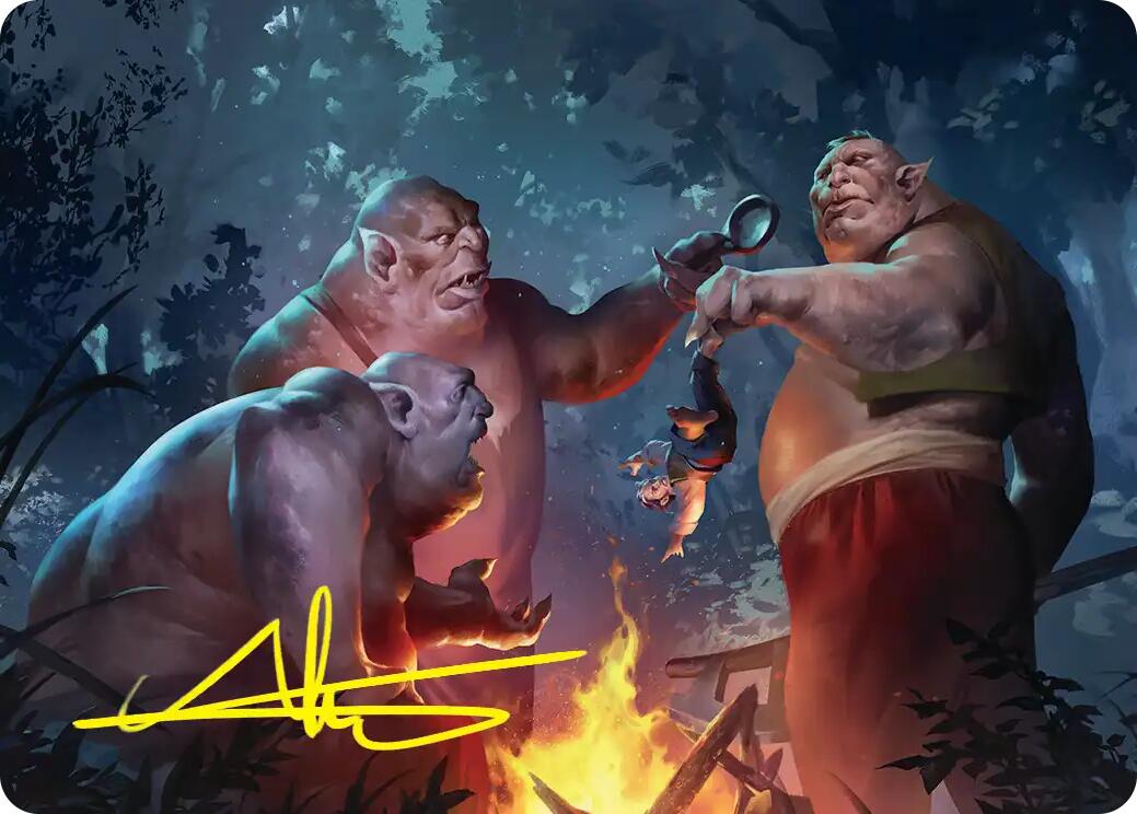 Tom, Bert, and William Art Card (Gold-Stamped Signature) [The Hobbit Art Series] | Exor Games Truro