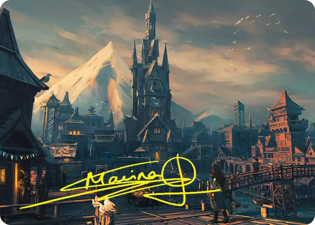 Lake-town Art Card (Gold-Stamped Signature) [The Hobbit Art Series] | Exor Games Truro