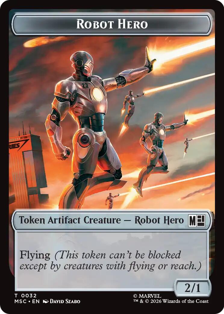 Robot Hero // Villain Double-Sided Token [Marvel Super Heroes Commander Tokens] | Exor Games Truro