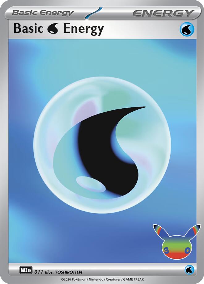Basic Water Energy (011) (30th Celebration) [Mega Evolution Energies] | Exor Games Truro
