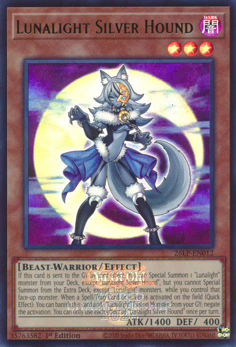 Lunalight Silver Hound (Emblazoned) [26LP-EN012] Ultra Rare | Exor Games Truro