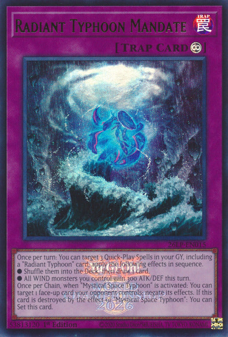 Radiant Typhoon Mandate (Emblazoned) [26LP-EN015] Ultra Rare | Exor Games Truro