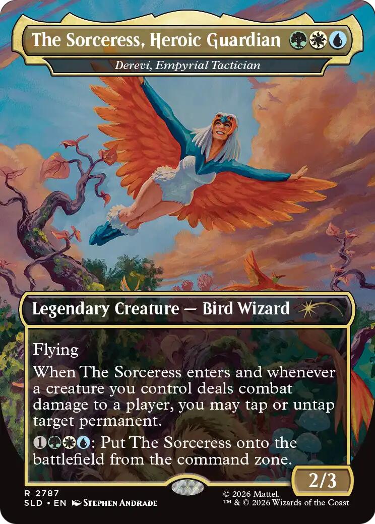 The Sorceress, Heroic Guardian - Derevi, Empyrial Tactician [Secret Lair Drop Series] | Exor Games Truro