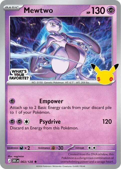 Mewtwo (063/128) (What's Your Favorite Stamp) [Miscellaneous Cards] | Exor Games Truro