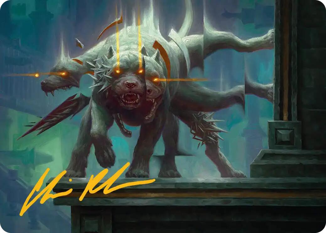 Flickering Hound Art Card (2/54) (Gold-Stamped Signature) [Reality Fracture Art Series] | Exor Games Truro