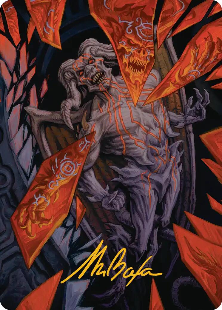 Curse-Marred Demon Art Card (Gold-Stamped Signature) [Reality Fracture Art Series] | Exor Games Truro