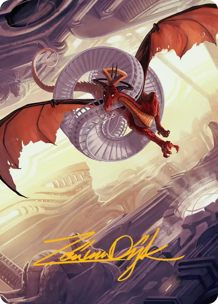 Draconic Visitor Art Card (Gold-Stamped Signature) [Reality Fracture Art Series] | Exor Games Truro