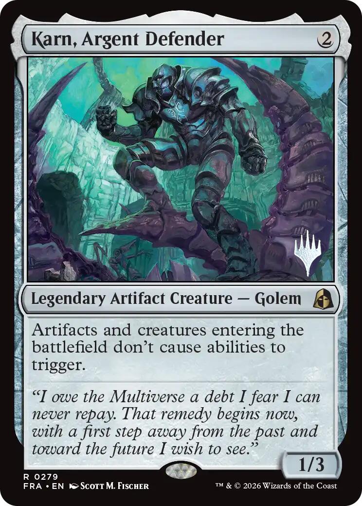 Karn, Argent Defender [Reality Fracture Promos] | Exor Games Truro